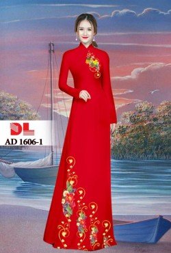 Vải áo dài hoa in 3D 1606 AD 1606