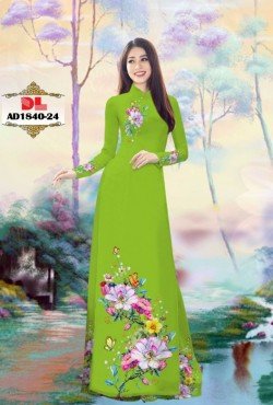 Vải áo dài hoa hồng 1840 AD 1840