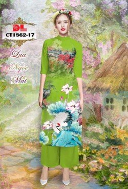 Vải áo dài cách tân hoa súng 1862 CT1862