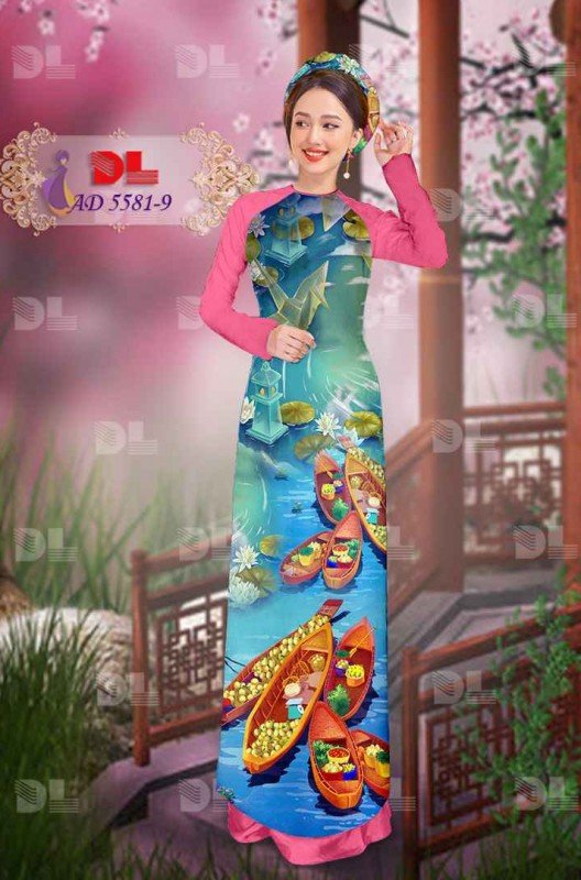 Vải áo dài  phong cảnh 5581