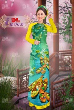 Vải áo dài  phong cảnh 5581 AD 5581