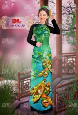 Vải áo dài  phong cảnh 5581 AD 5581