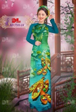 Vải áo dài  phong cảnh 5581 AD 5581