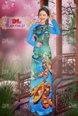 Vải áo dài  phong cảnh 5581 AD 5581