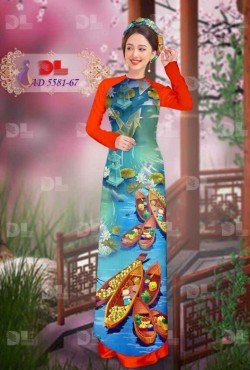 Vải áo dài  phong cảnh 5581 AD 5581